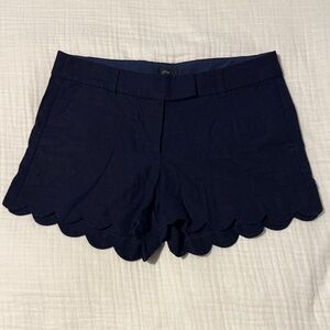J.Crew Navy Blue Scalloped Hem Women Shorts